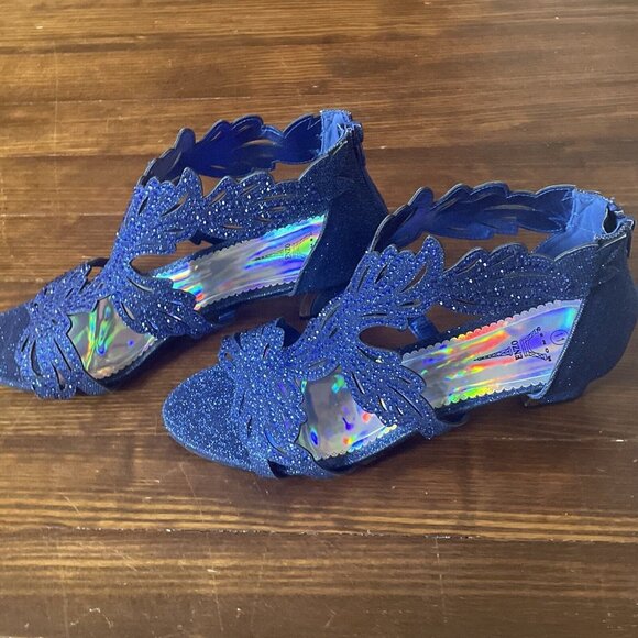 Womens Wedding Bridal Low Heel Glitter Rhinestone Dress Casual Sandal Shoes 11 - Picture 6 of 14